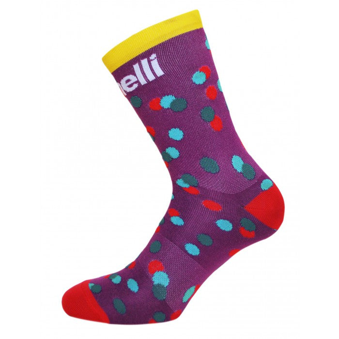 CINELLI CALEIDO DOTS PURPLE SOCKS