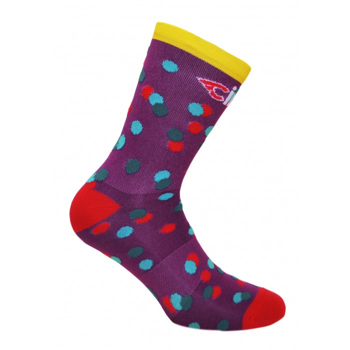 CINELLI CALEIDO DOTS PURPLE SOCKS