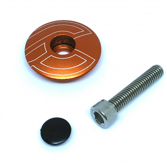 CINELLI TOP CAP ORANGE WITH BOLT & PLUG